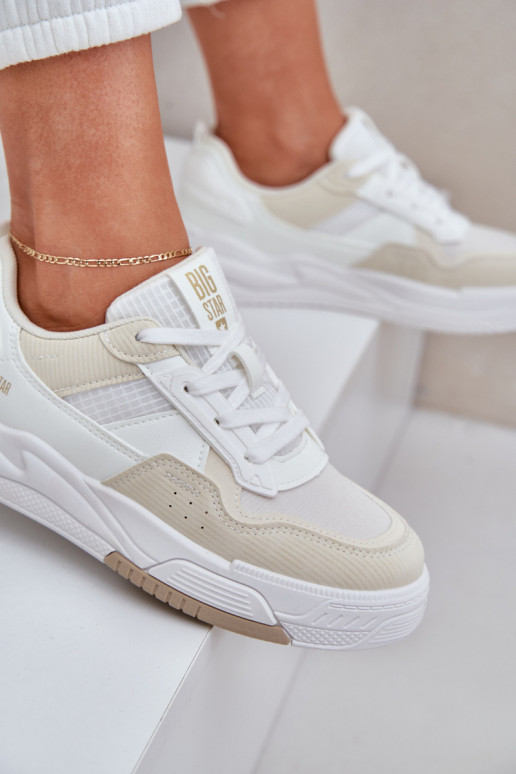 Chaussures modèle baskets avec une plateforme Big Star OO274A155 Blanc-beige