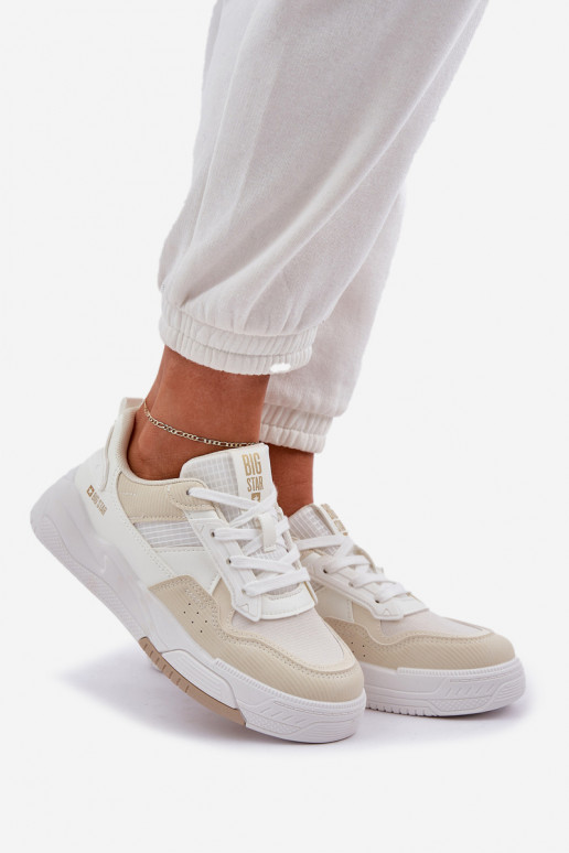Chaussures modèle baskets avec une plateforme Big Star OO274A155 Blanc-beige