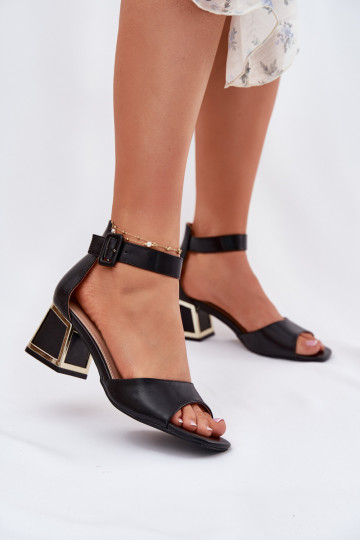 Sandales à talons pour femmes noires Zennia