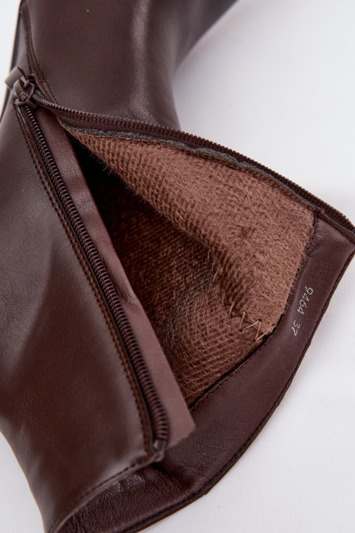 réchauffer Bottes pour femmes avec des talons fins Eko Peau CzekoladoÀe Nolisse