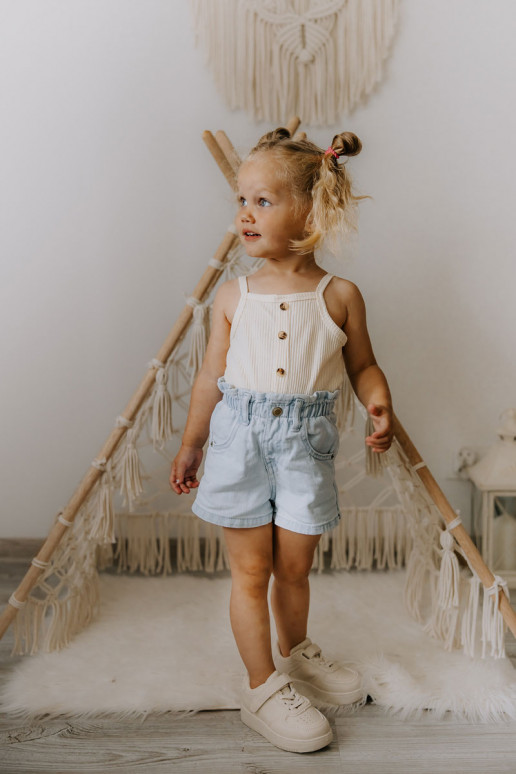 Chaussures de sport pour enfants avec attaches adhésives beige Elike