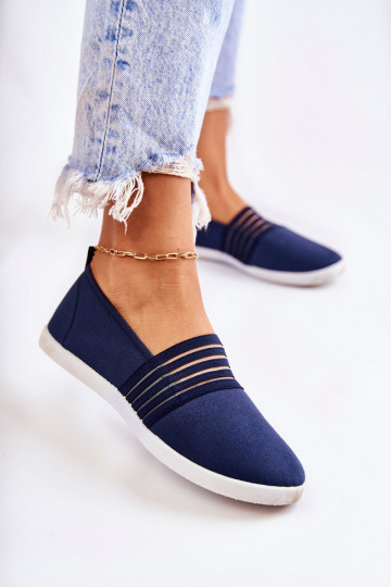 Baskets femmes Slip-On bleu marine Lilis