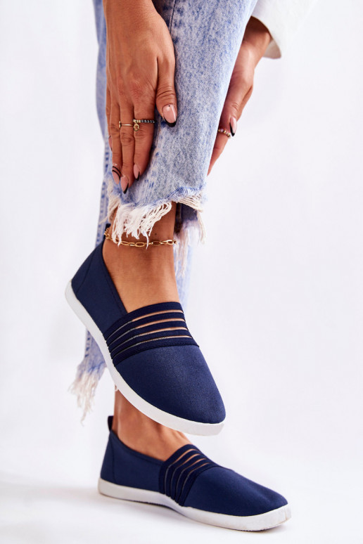 Féminin Baskets  Slip-On bleu foncé Lilis