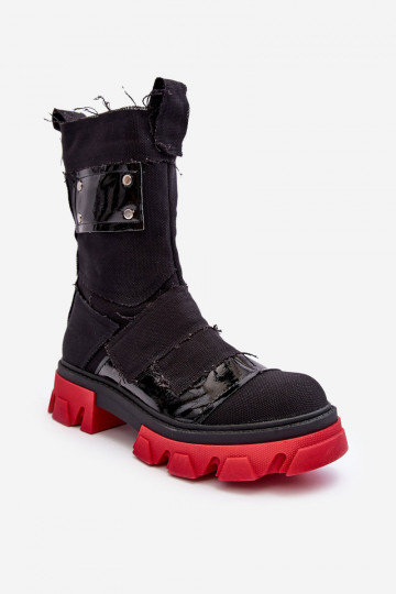  Bottes pour femmes avec fermetures éclair couleur noire Elinare