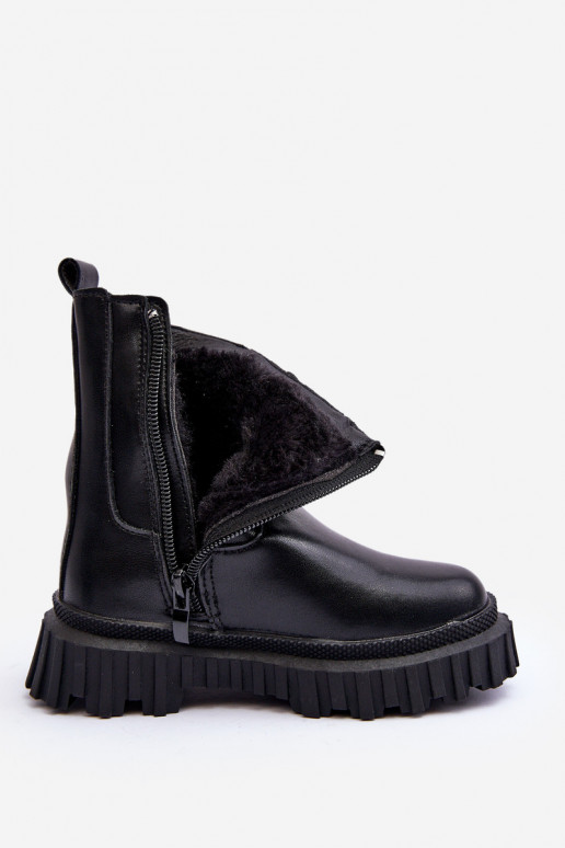 bottes élégantes Puéril Décoré Avec des strass couleur noire Adelie