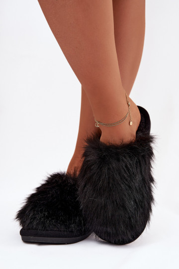 Mules noires pour femmes Katrisse avec fourrure 2