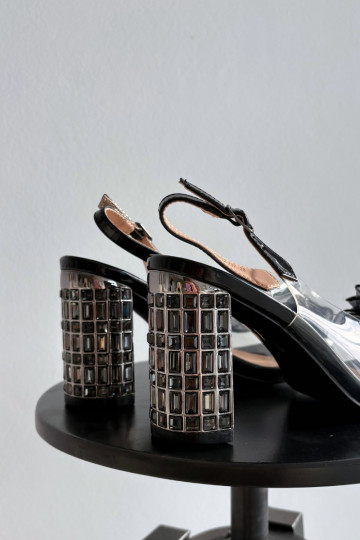 Sandales à talons avec strass D&A MR52-237, couleur noire 2