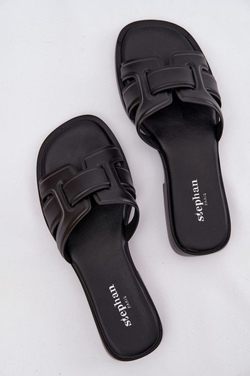 Pantoufles pour femmes avec des talons larges couleur noire Lorania