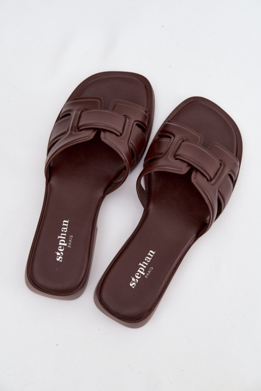 Pantoufles pour femmes avec des talons larges CzekoladoÀe Lorania