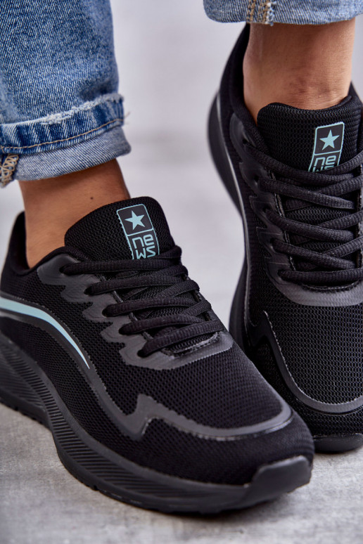 Féminin Chaussures de sport à la mode couleur noire Ida