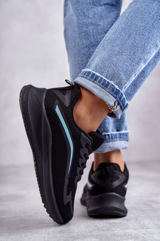 Féminin Chaussures de sport à la mode couleur noire Ida