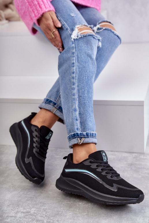 Féminin Chaussures de sport à la mode couleur noire Ida