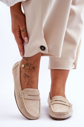 Mocassins élégants en daim beige Lenvie