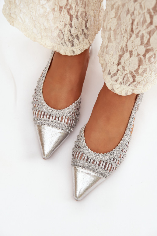 Sandales pour femmes Avec tresse Klocke couleur argent Nivorra