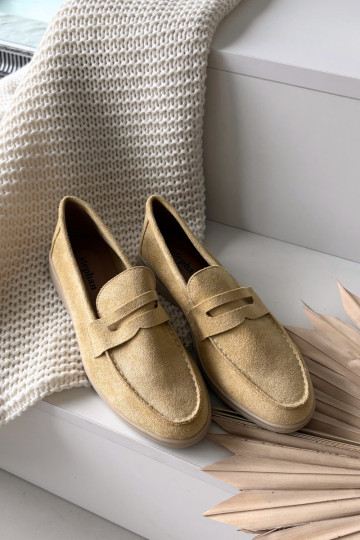 Mocassins pour femmes en daim synthétique, couleur jaune Renelia 2