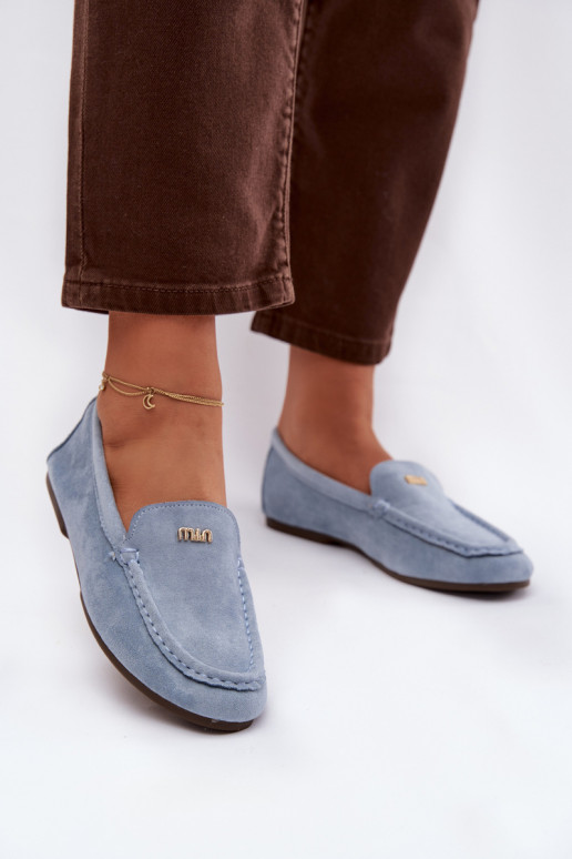 mocassins pour femmesPetitm couleur doréem Detalem couleur bleue Sarivelle