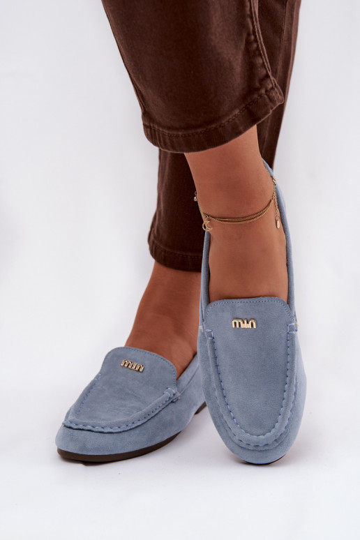 mocassins pour femmesPetitm couleur doréem Detalem couleur bleue Sarivelle