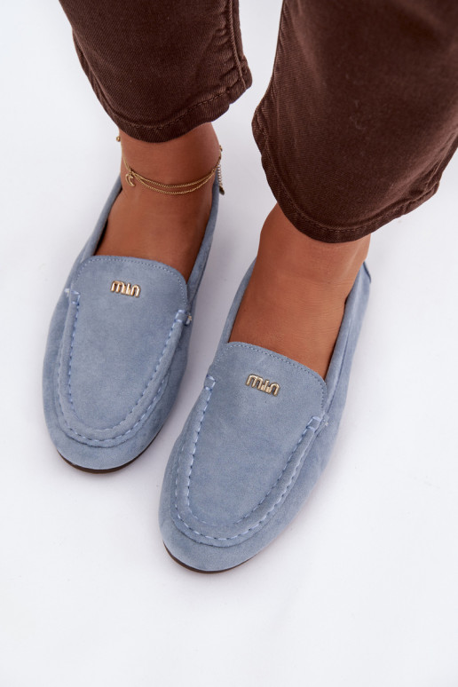 mocassins pour femmesPetitm couleur doréem Detalem couleur bleue Sarivelle