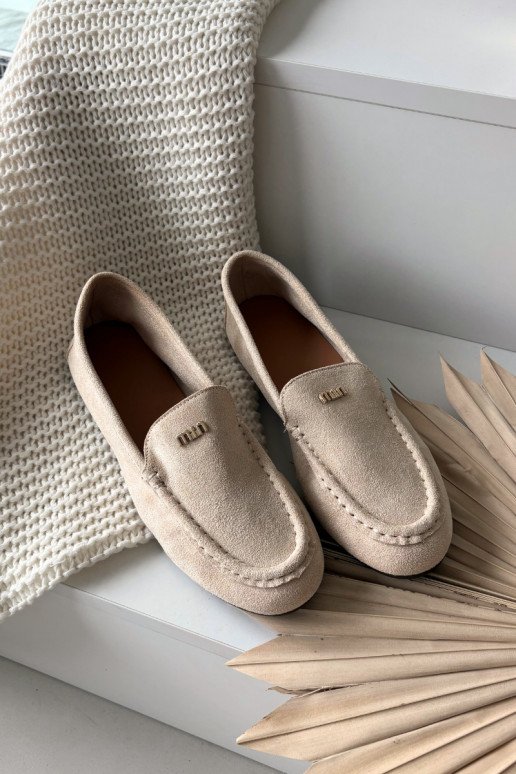 mocassins pour femmesPetitm couleur doréem Detalem beige Sarivelle