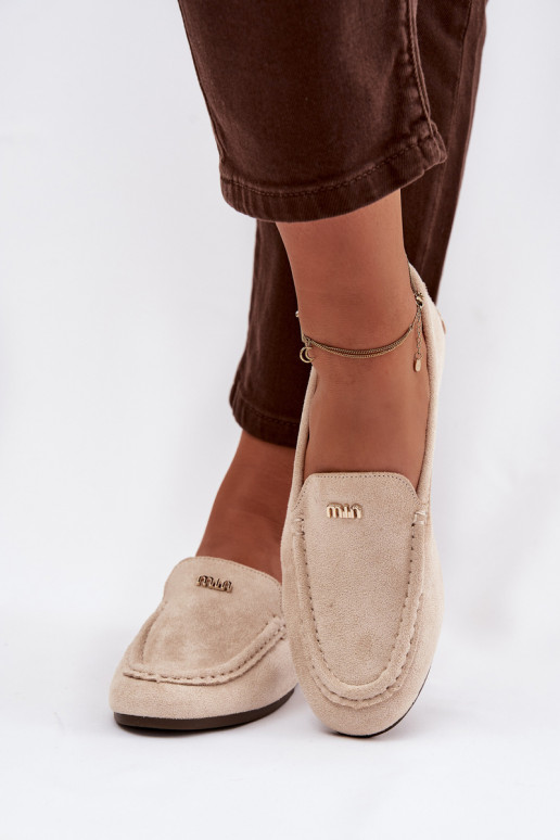mocassins pour femmesPetitm couleur doréem Detalem beige Sarivelle