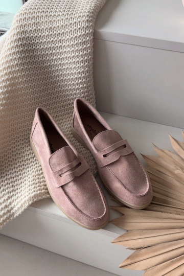 Mocassins pour femmes en daim synthétique, couleur rose Renelia 2