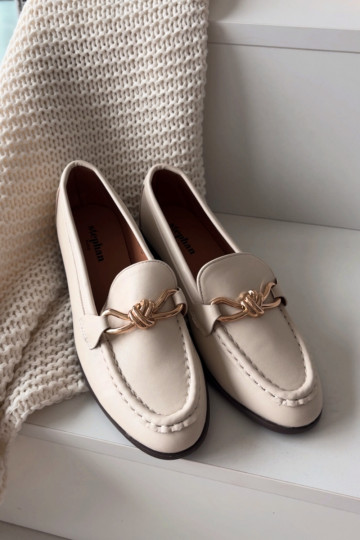 Mocassins Féminin Avec des décorations Detalem couleur ivoire Rosynne 2