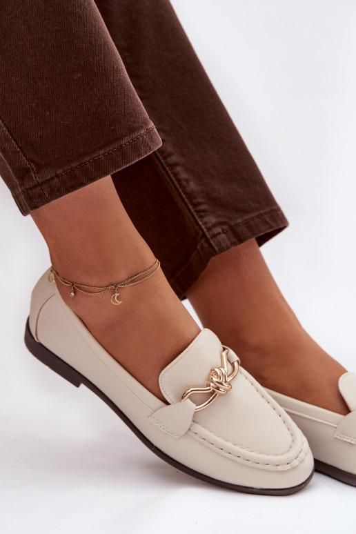 Mocassins Féminin Avec des décorations Detalem couleur ivoire Rosynne