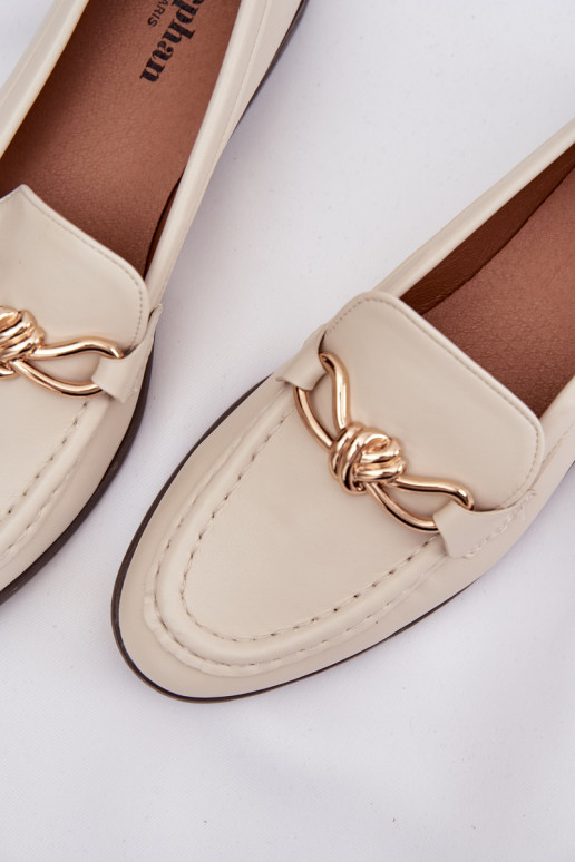 Mocassins Féminin Avec des décorations Detalem couleur ivoire Rosynne