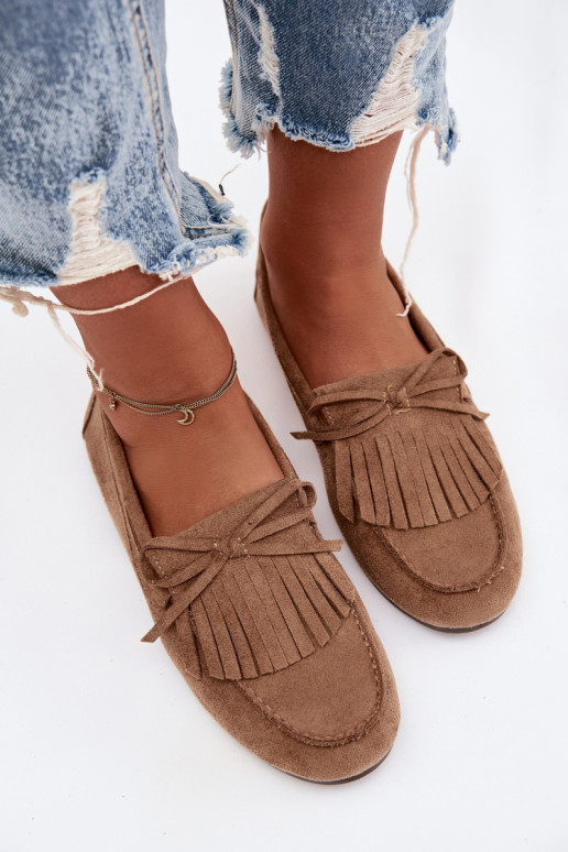 mocassins pour femmes avec des franges marron Janelisse