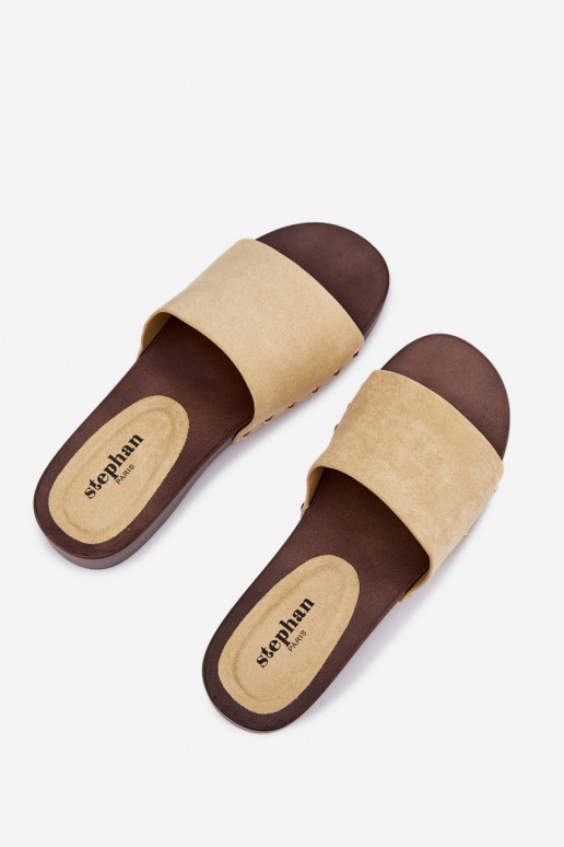 Pantoufles pour femmes Ze couleur doréemi Goujons couleur jaune Ferinna