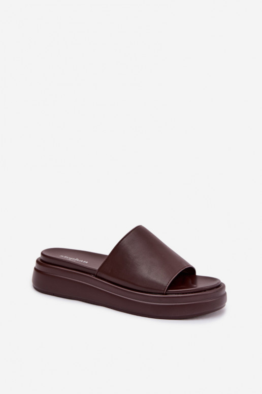 Pantoufles pour femmes avec une plateforme CzekoladoÀe Tanelisse