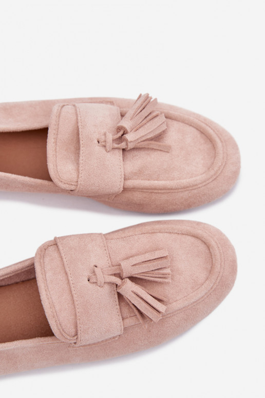 Mocassins Appartement pour femmes avec des franges Nuance rose clair Il fautrilisse