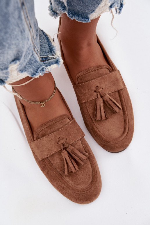 Mocassins Appartement pour femmes avec des franges marron Il fautrilisse