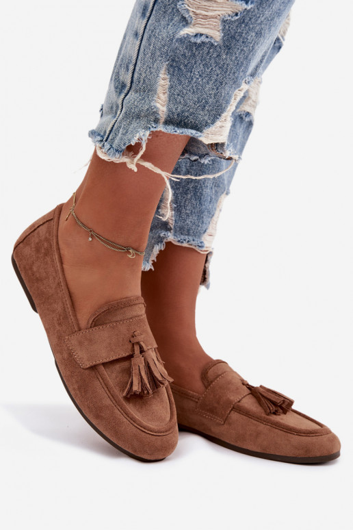 Mocassins Appartement pour femmes avec des franges marron Il fautrilisse