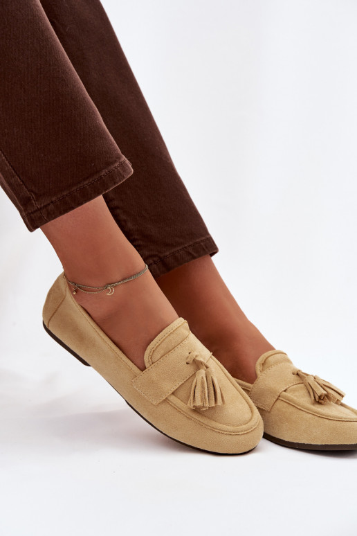 Mocassins Appartement pour femmes avec des franges couleur jaune Il fautrilisse