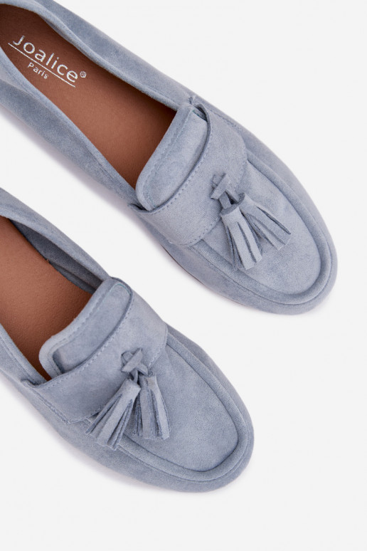 Mocassins Appartement pour femmes avec des franges couleur bleue Il fautrilisse