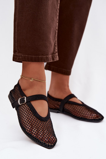 grille Ballerines avec des sangles couleur noire Pherina 2