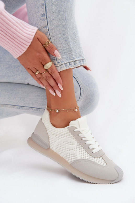 Chaussures modèle baskets baskets Féminin Blanc-couleur grise Tarlisse