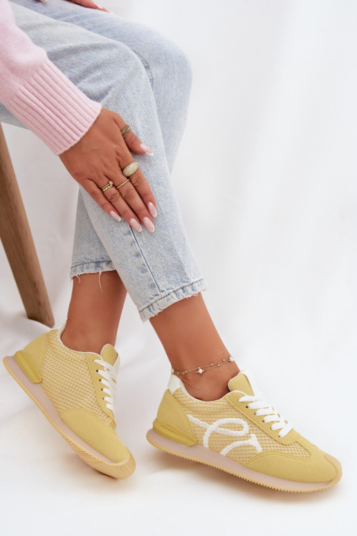 Chaussures modèle baskets baskets Féminin couleur jaune Tarlisse