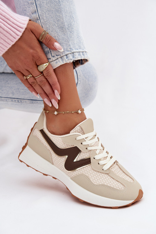 baskets Féminin avec une plateforme beige Janelora