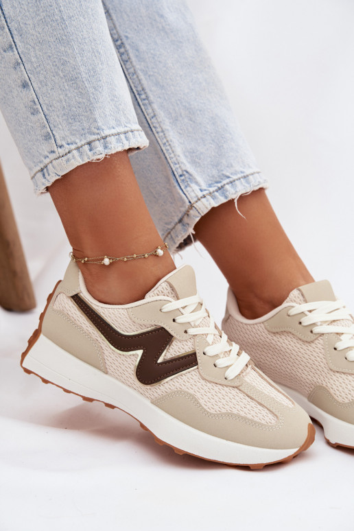 baskets Féminin avec une plateforme beige Janelora