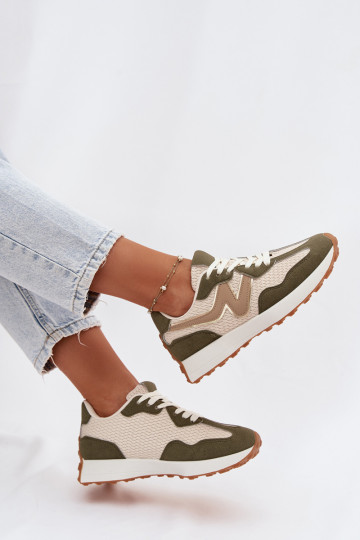 baskets Féminin avec une plateforme couleur verte Janelora