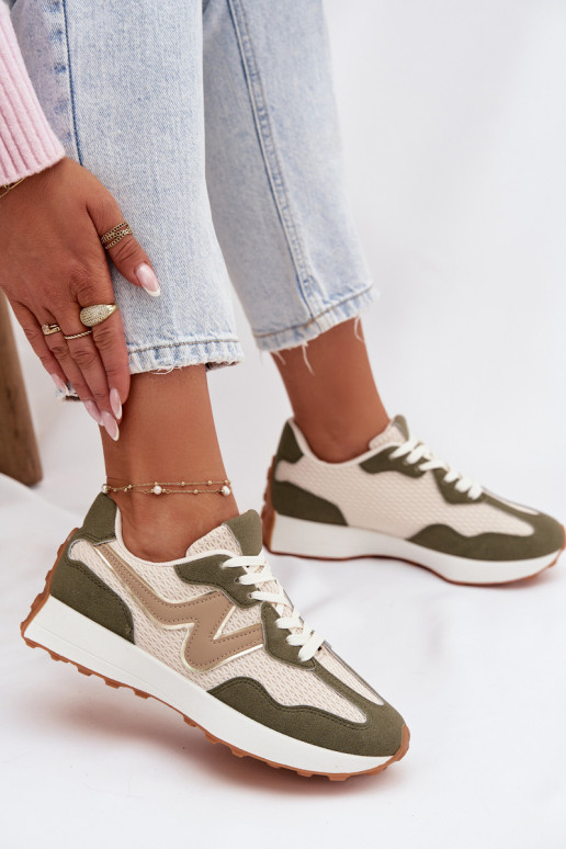 baskets Féminin avec une plateforme couleur verte Janelora