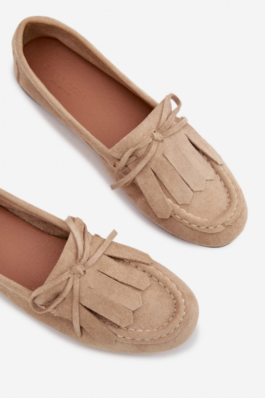 mocassins pour femmes avec des détails élégants Et la frange beige Glorina