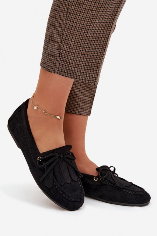 mocassins pour femmes avec des détails élégants Et la frange couleur noire Glorina