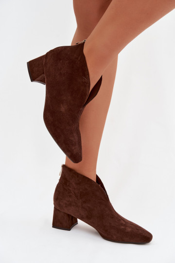 Bottines pour femmes Darlisse couleur chocolat avec broderie