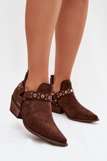Bottines pour femmes Vannessae couleur chocolat avec découpes et franges 2