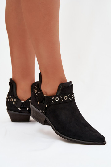 Bottines pour femmes Vannessae noires avec découpes et franges 2