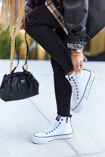 Baskets à plateforme haute Big Star II274014 couleur blanche