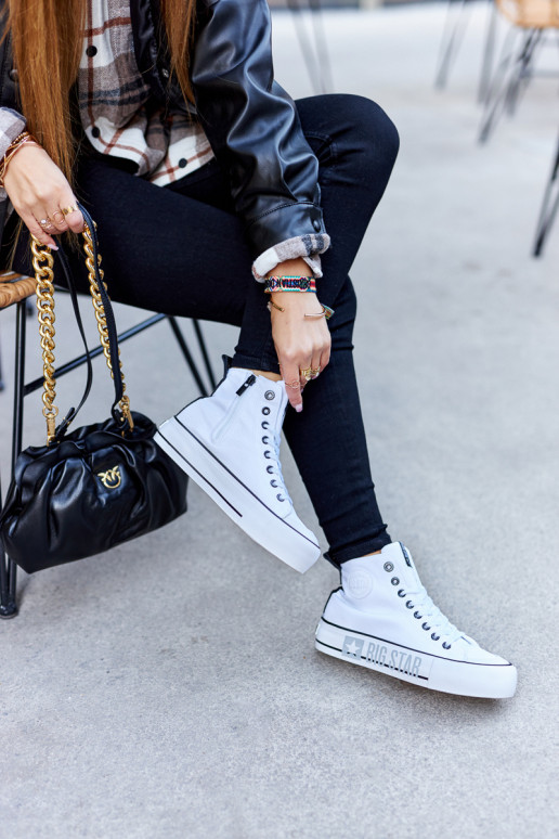 Baskets à plateforme haute Big Star II274014 couleur blanche